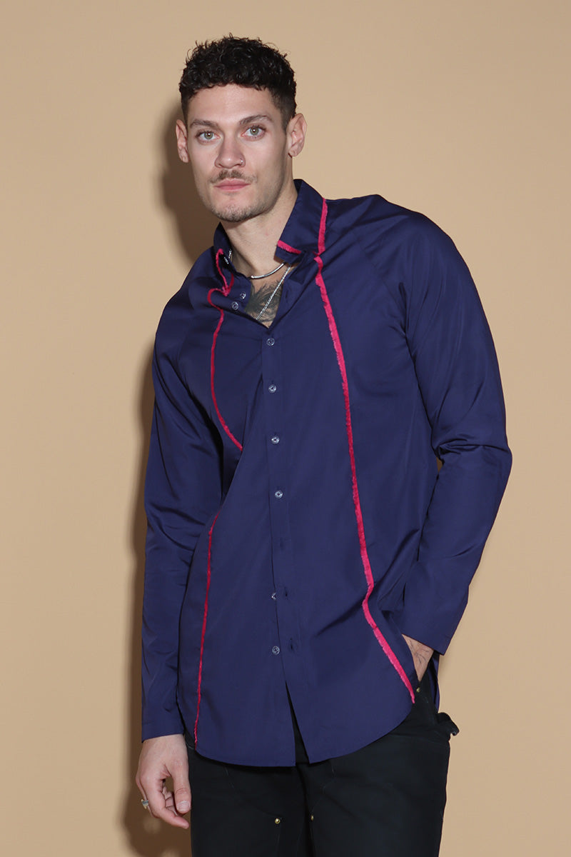 Fray For Me – Marineblaues Hemd