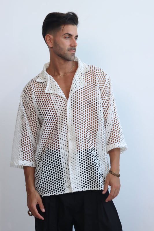 Osmosis Crochet Shirt in White