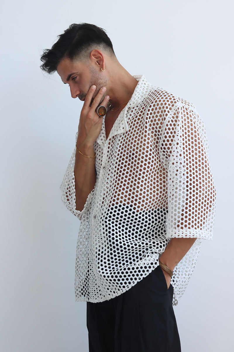 Osmosis Crochet Shirt in White
