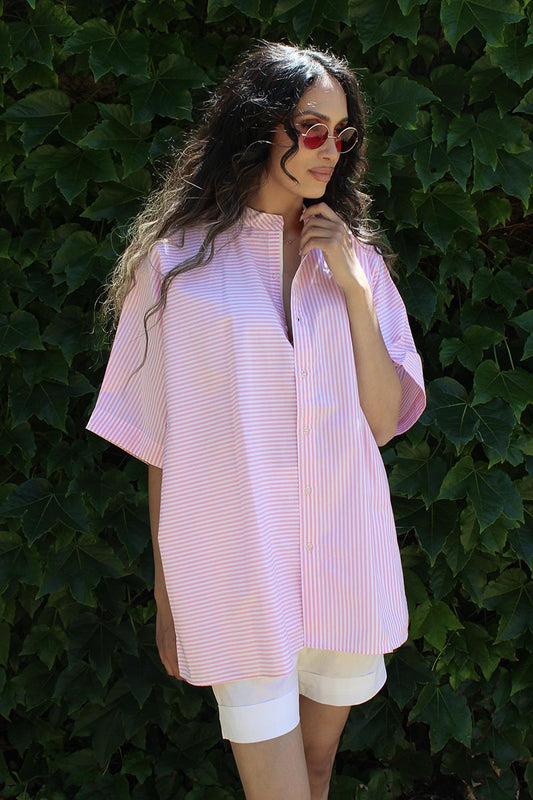 Victoria Stripe Shirt In Pink