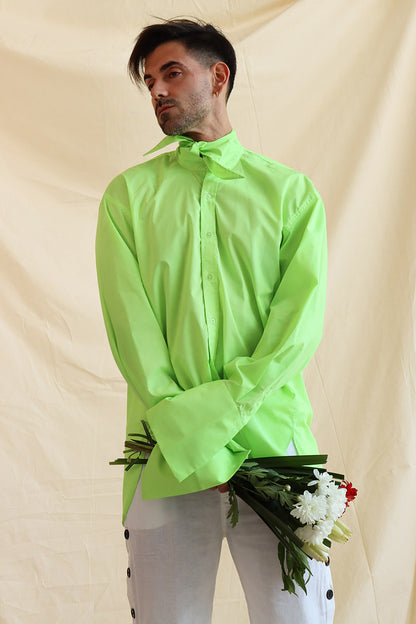 lime green dress shirt Men's Long Sleeve 15.5 32/33 / Dark Lime Green The Ferrecci Mens Satin Dress Shirt set features a classic regular fit french cuff dress shirt with classic self tie necktie and matching pocket square New Fashion Dress Shirt (Mint-Lime