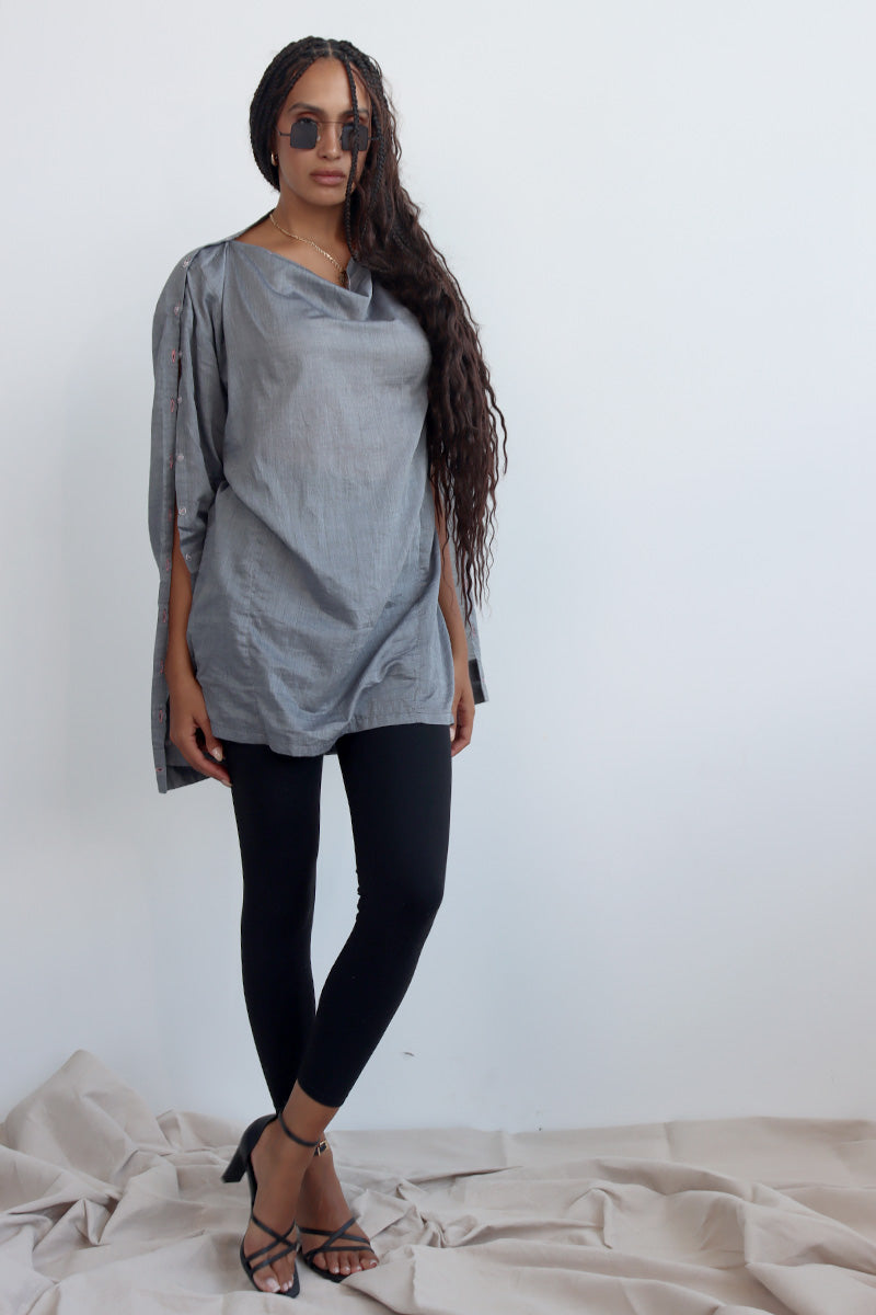 Be Cowl Shirt in Grey