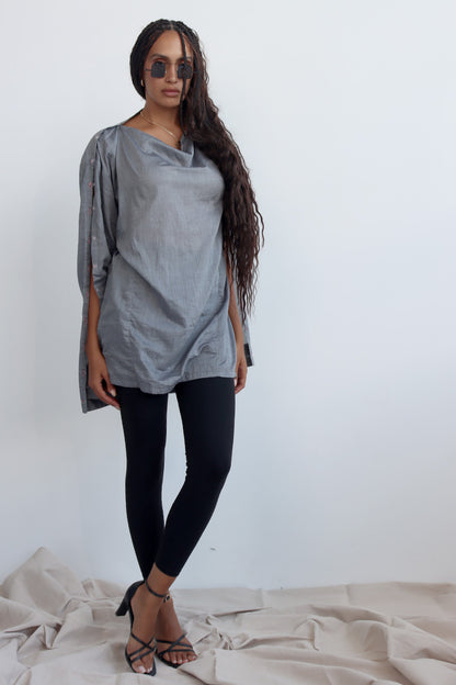 Be Cowl-Shirt in Grau