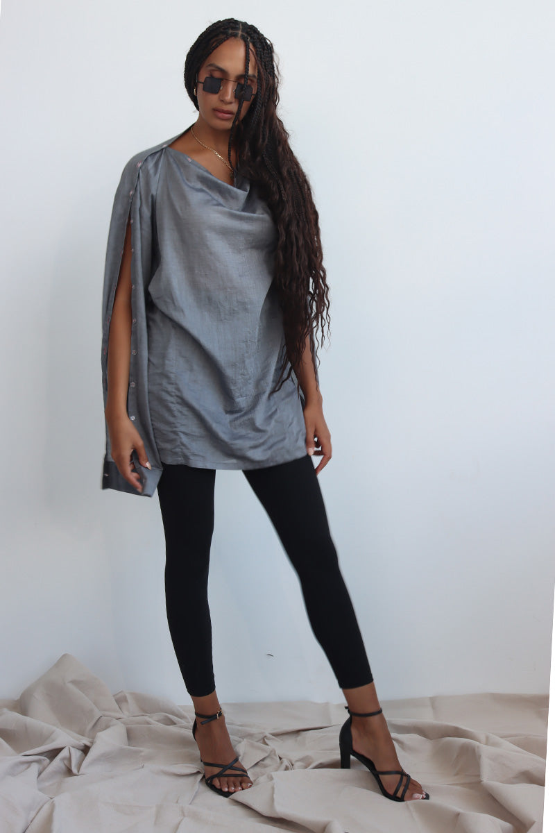 Be Cowl Shirt in Grey