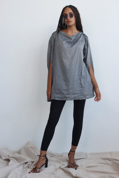 Be Cowl-Shirt in Grau