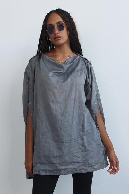 Be Cowl-Shirt in Grau