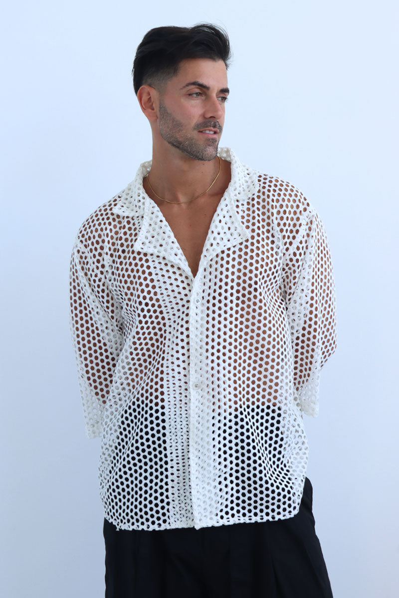 Osmosis Crochet Shirt in White