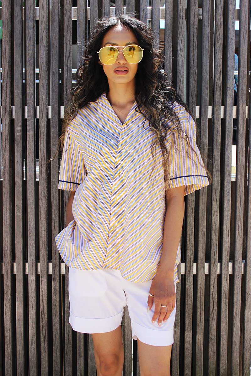 Alex Striped Shirt in Yellow