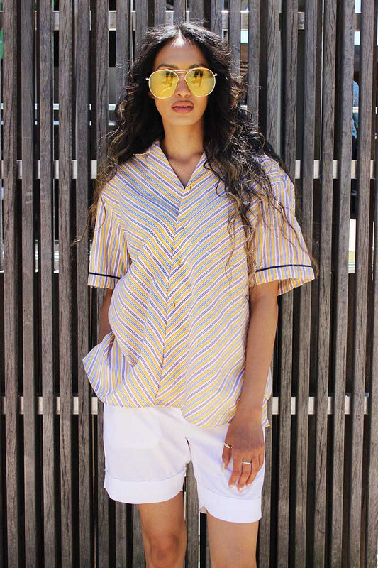 Alex Striped Shirt in Yellow