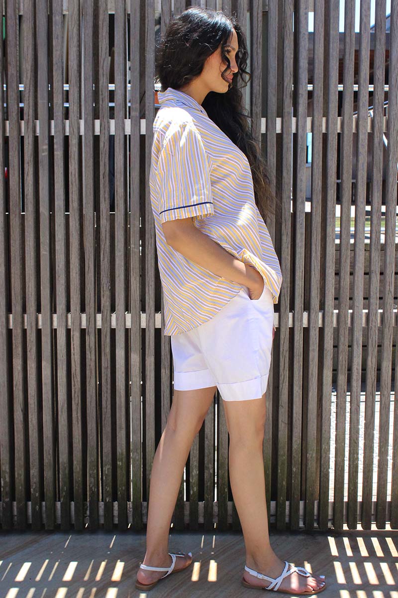 Alex Striped Shirt in Yellow