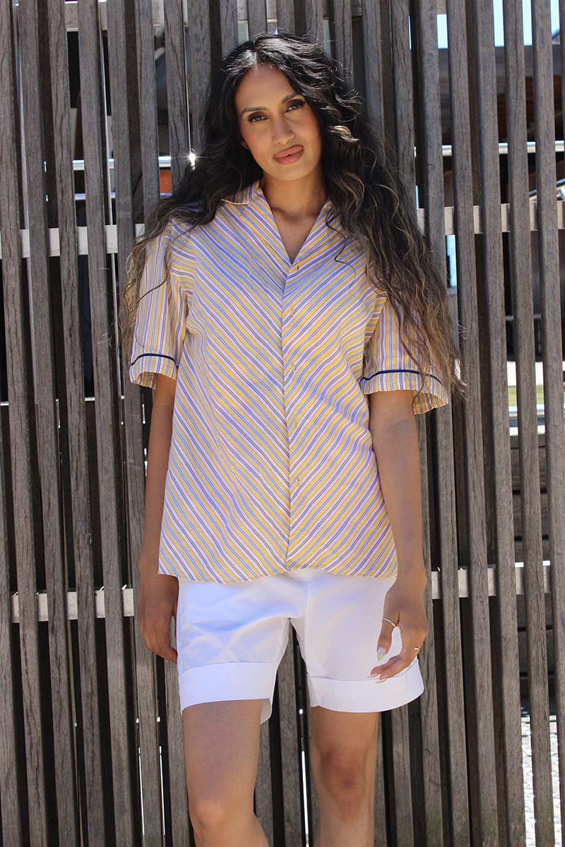 Alex Striped Shirt in Yellow