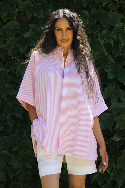 Victoria Stripe Shirt In Pink