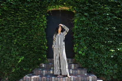 Ringo-Streifenset in Schwarz und Creme