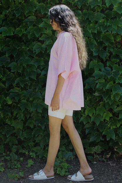 Victoria Stripe Shirt In Pink