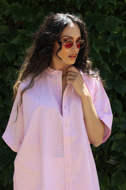Victoria Stripe Shirt In Pink