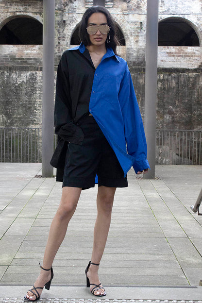 An easy fun short for the summer that is as versatile as it comes. Fitting to the a varying range of size, the short is your perfect summer staple. A tailored front gives it a polished look while the elasticated back sits it perfectly at your waist. The mid thigh length with an overturned cuff gives it an easy summer vibe. Wear it on the go or after a swim to go from beach, to bar to brunch. Style it with our Light shirt or Midnight Shirt and easy slides.