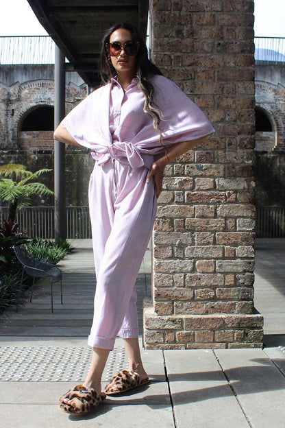 Laal Micro Stripe Set In Red