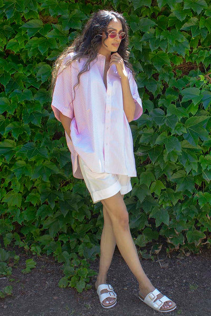 Victoria Stripe Shirt In Pink
